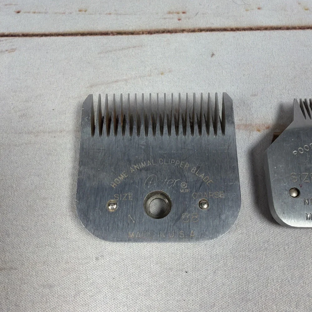 Lot of 2 Oster Animal Clipper Blades Size Coarse & 5/8 USA Dog Grooming Tested